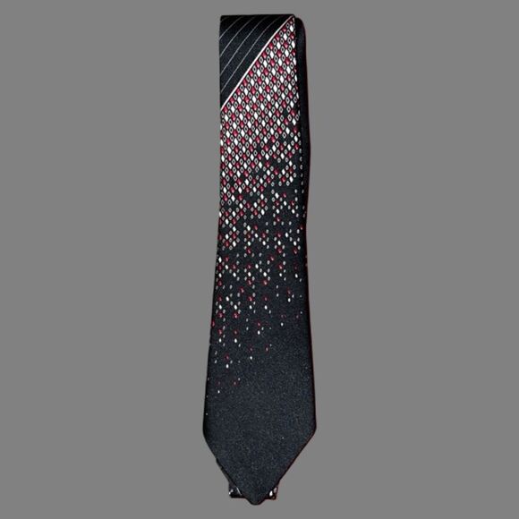 Vintage Emilio Vincenti Black/White/Red Tie - Picture 2 of 5
